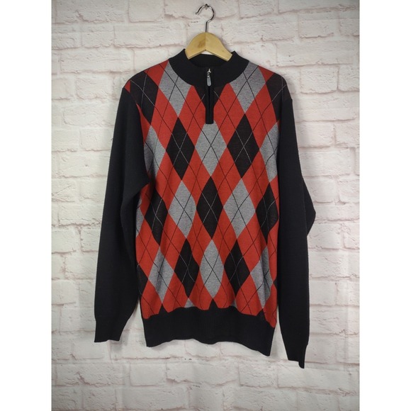 Phat Farm Other - Vintage 90s Phat Farm Argyle Quarter Zip Sweater Size Medium Hip Hop Street Cool